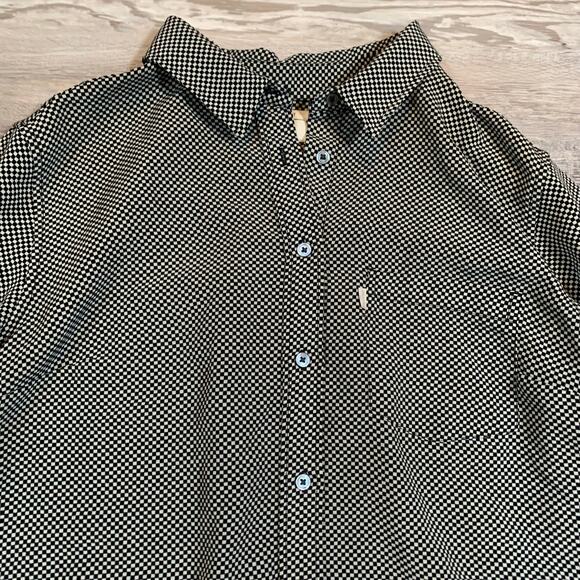 Levi's Classic Fit Long Sleeve Check Black White Button Down Shirt- Size Large - Picture 2 of 7